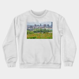 Poppies and the Liverpool skyline Crewneck Sweatshirt